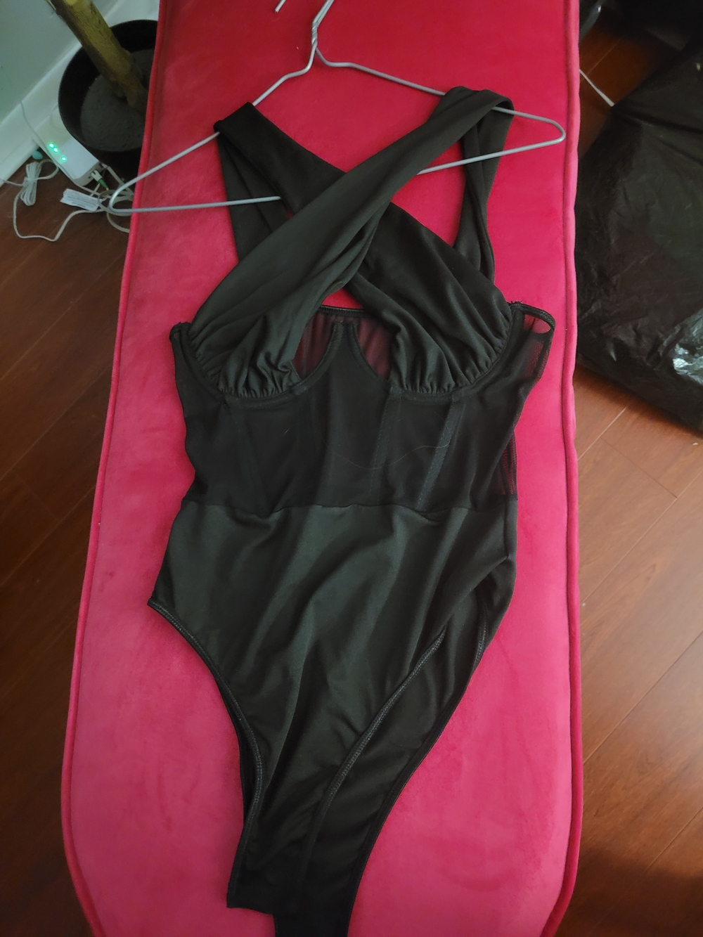 Never Worn Before Black Crisscross One-Piece Swimsuit - Women Body Suit Top